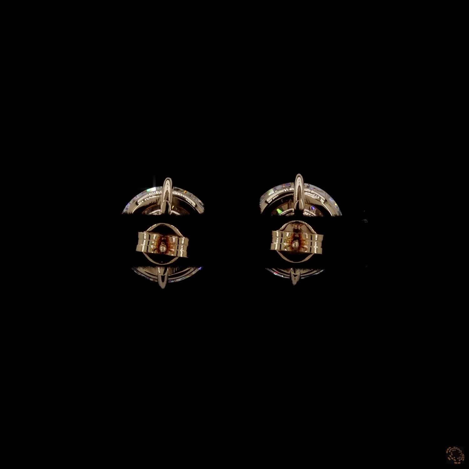 12.07 Ct Minimalist single-stone solitaire studs set in a delicate, architectural basket mount