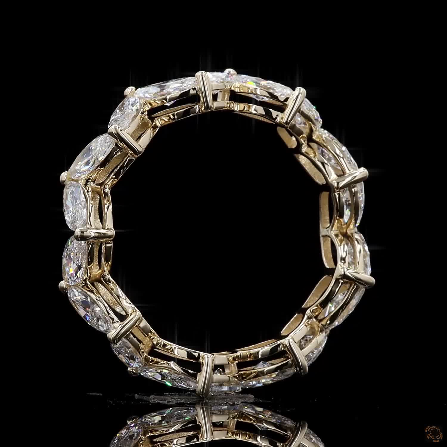 2.77 Ct Marquise Cut Diamond Eternity Ring | 14K Yellow Gold Lab Grown Diamond Wedding Band