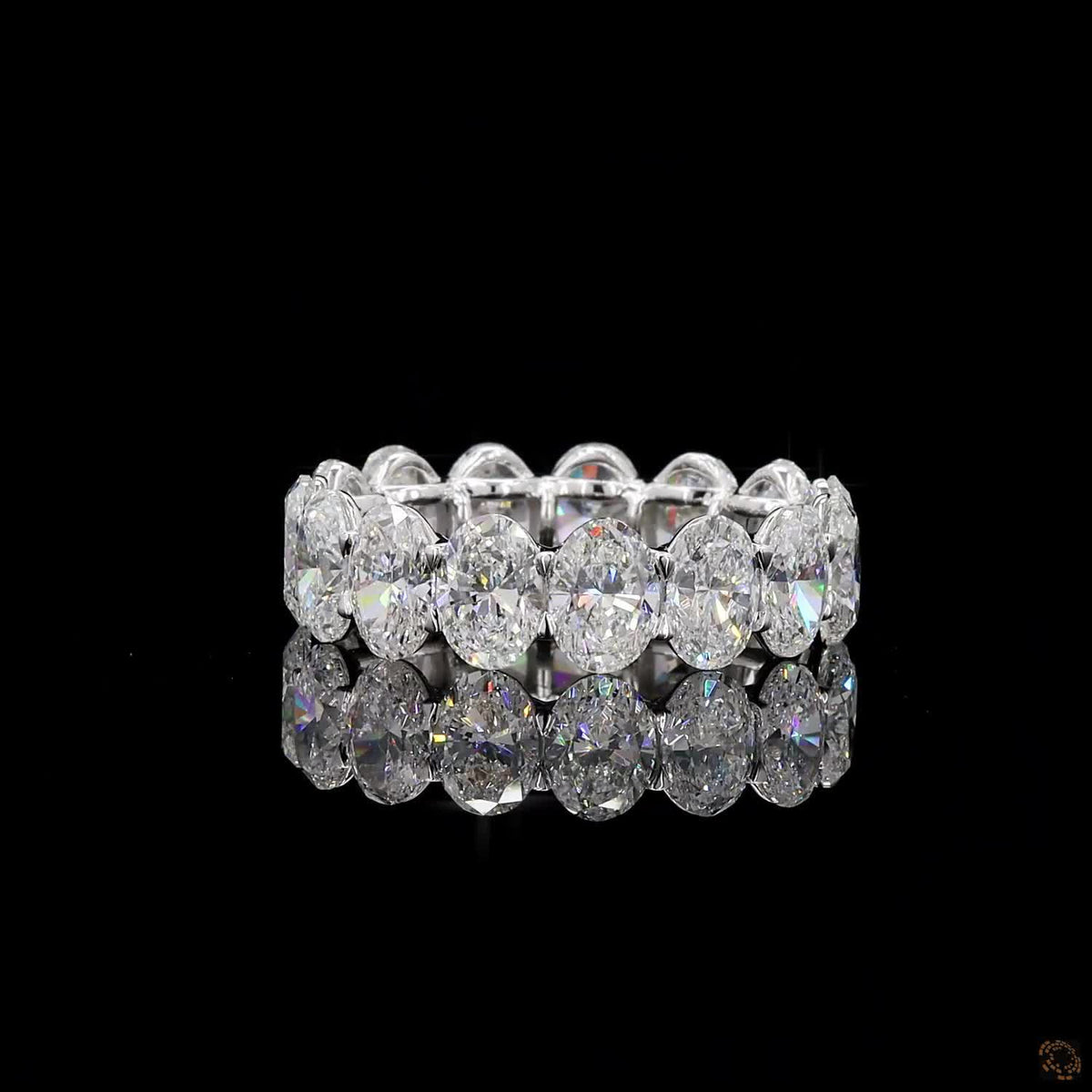 10.13 Ct Oval Cut Diamond Eternity Band ( Wedding Ring) in White Gold
