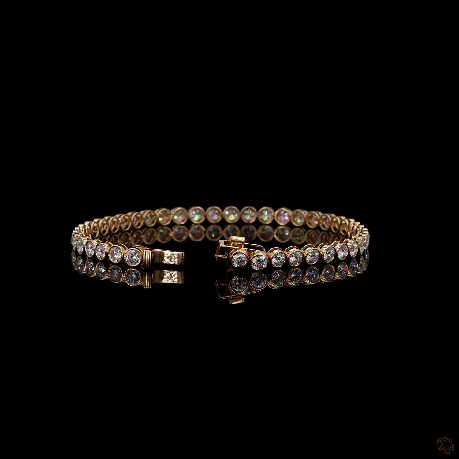 5.60 Ct Round Cut Diamond Full-Bezel Tennis Bracelet