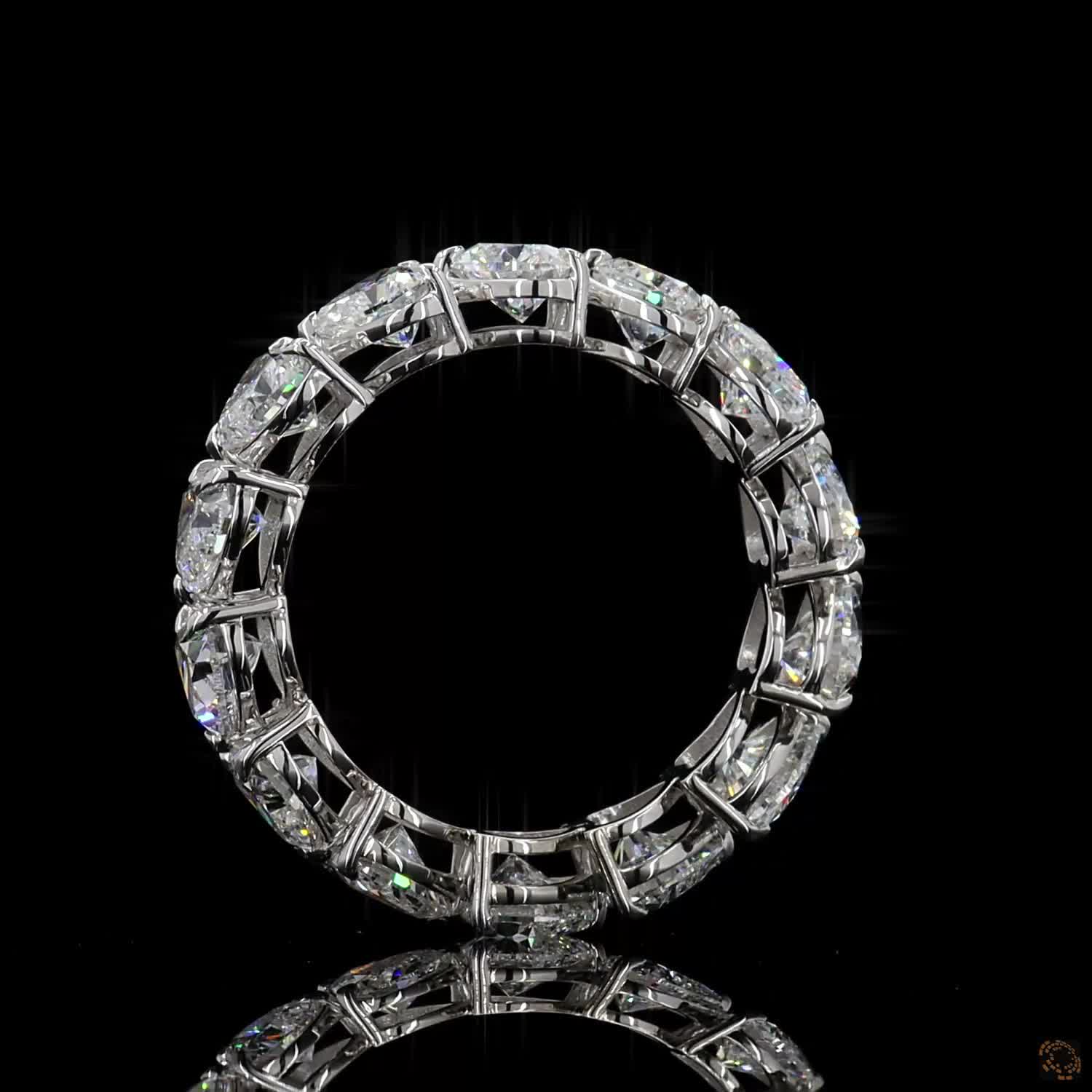 5.38 Ct Heart Shaped Diamond Eternity Ring | 14K White Gold Heart Cut Diamond Wedding Band for Women