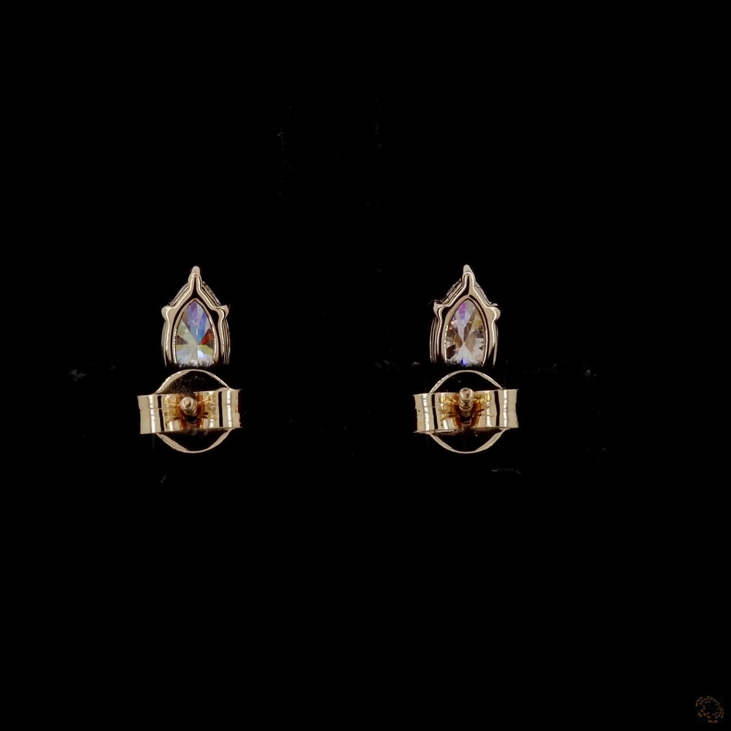 2.99 Ct Multi-Shape Cluster Stud Earrings in 14K Yellow Gold | Marquise, Pear & Round Mix Statement Earrings