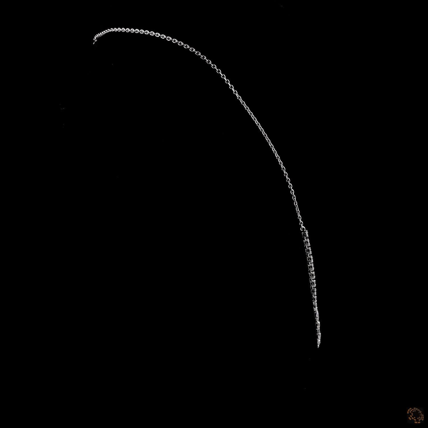 6.34 Ct Elegant fringe-style station necklace with a central arc of suspended, articulated pear-cut diamond drops