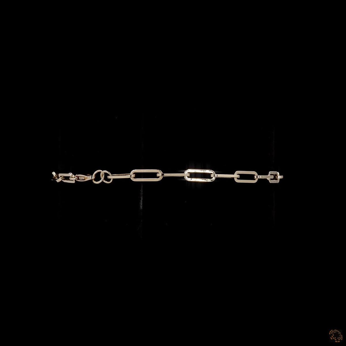 3.06 Ct Bezel-Set Pear Cut Diamond Paperclip Chain Bracelet in 14K Yellow Gold