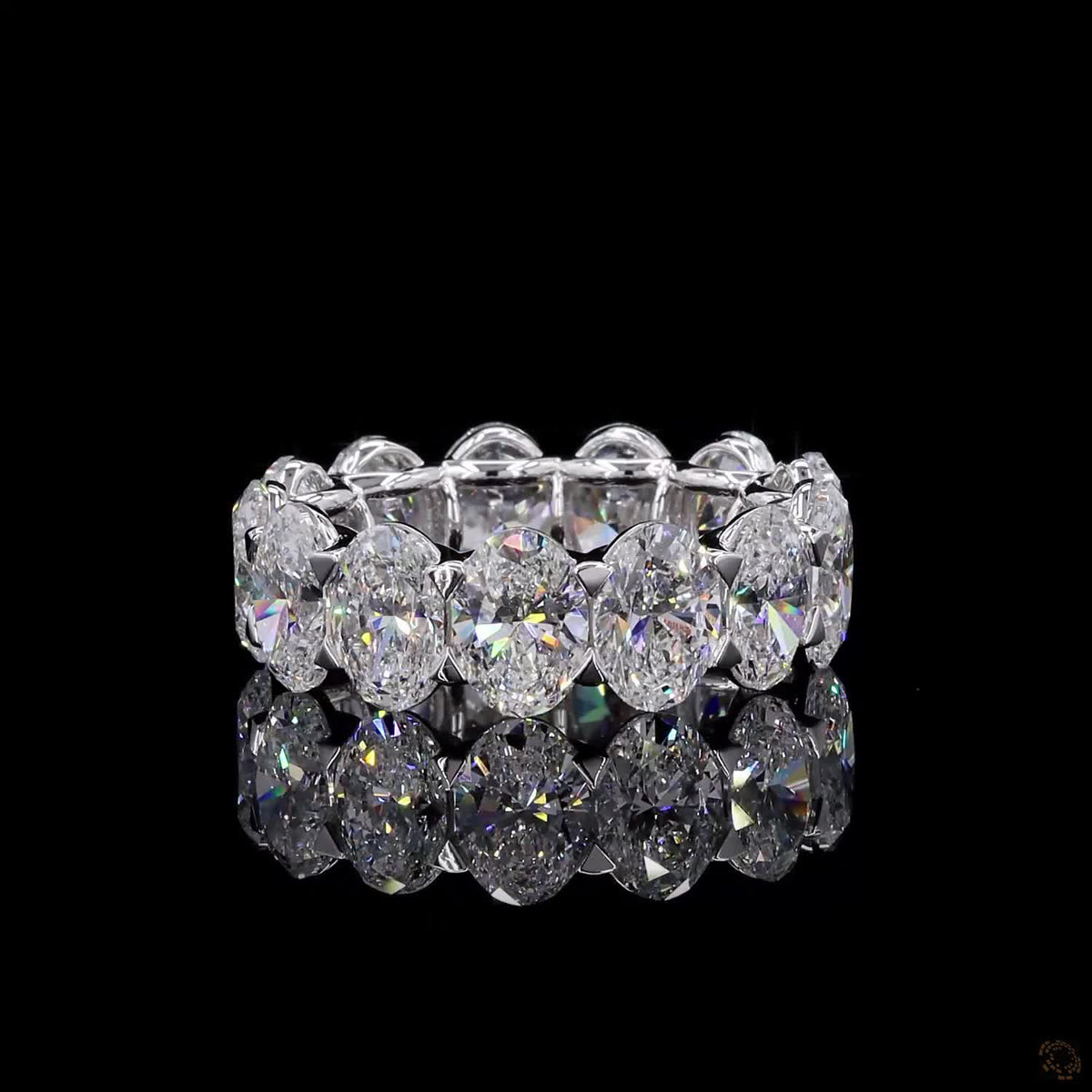 9.59 Ct Oval Cut Vertical North-South orientation around the band