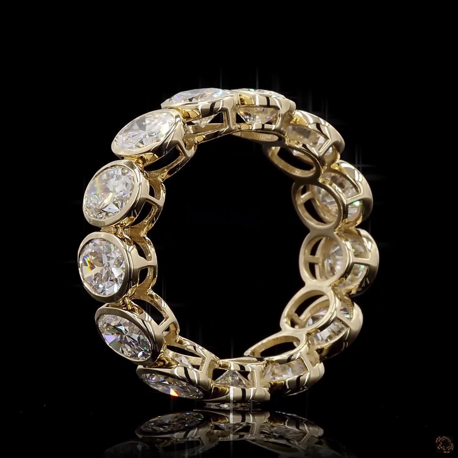 6.82 Ct Oval Diamond Wedding Band for Women | Bezel Set Lab Grown Diamond Eternity Ring