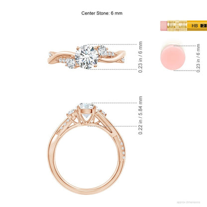 1.05 Ct In Round Bardot Scallop Engagement Ring
