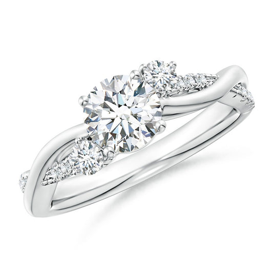 1.05 Ct In Round Bardot Scallop Engagement Ring