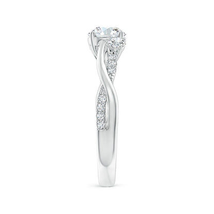 1.05 Ct In Round Bardot Scallop Engagement Ring