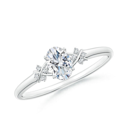 1.70 Ct In Oval Bardot Scallop Engagement Ring