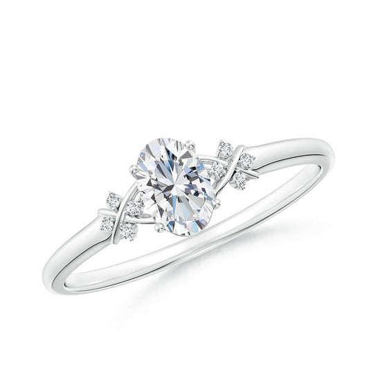 1.70 Ct In Oval Bardot Scallop Engagement Ring