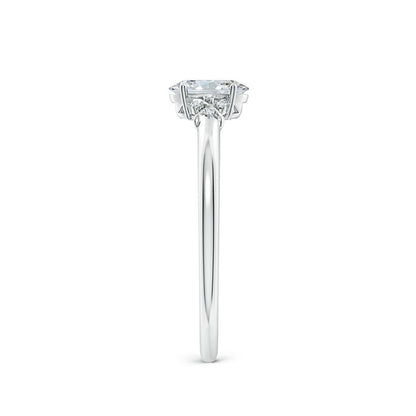 1.70 Ct In Oval Bardot Scallop Engagement Ring