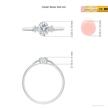 1.70 Ct In Oval Bardot Scallop Engagement Ring