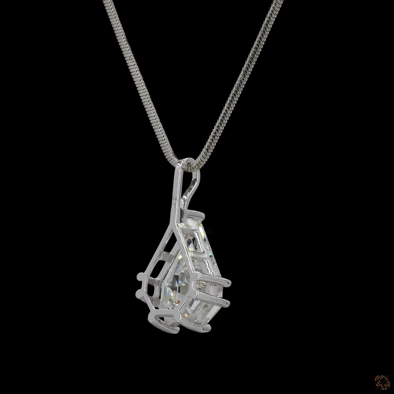 5.06 Ct Shield Cut Lab Grown Diamond Pendant Necklace | Large Shield Shape Solitaire Pendant | Modern Luxury Fine Jewelry