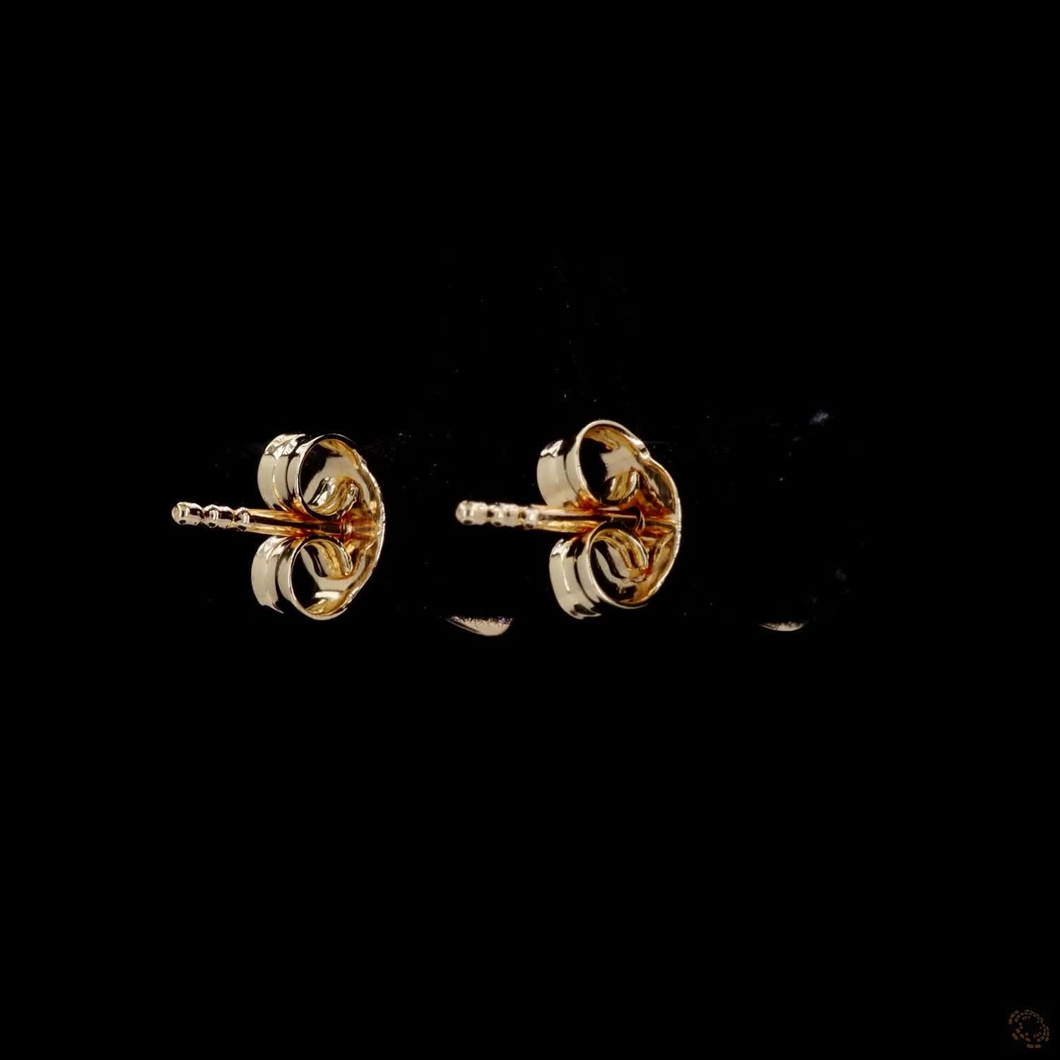 1.43 Ct Round Diamond Solitaire Stud Earrings, High-Polish 14K Yellow Gold Compass-Set Single-Claw Studs for Women