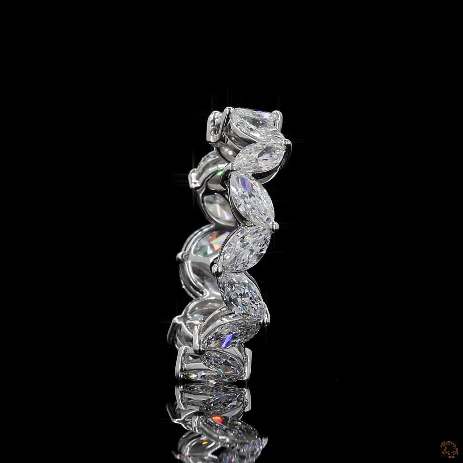 2.64 Ct Marquise-Cut Diamond Eternity Band in White Gold