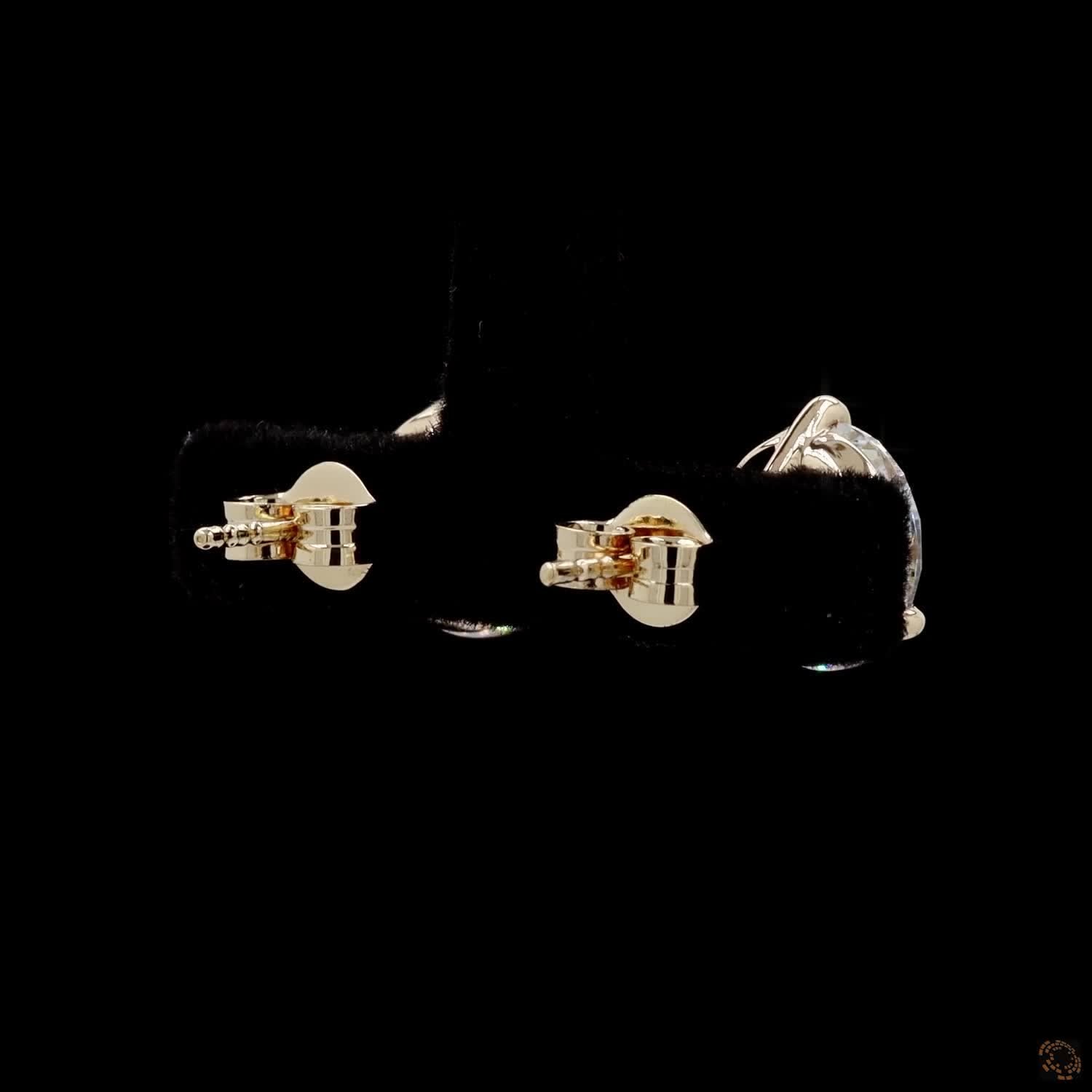 5.08 Ct Classic Round Diamond Solitaire Studs in White Gold