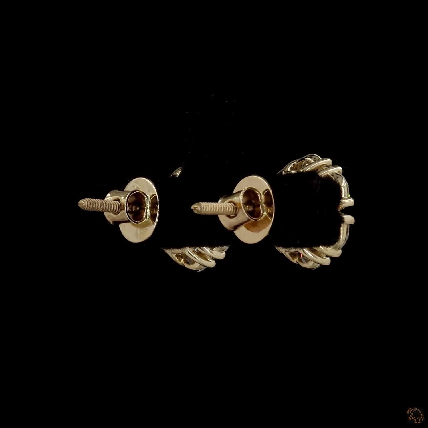2.06 Ct 14K Yellow Gold Round Cut Diamond Flower Cluster Stud Earrings – Blossom Solitaire Illusion Studs