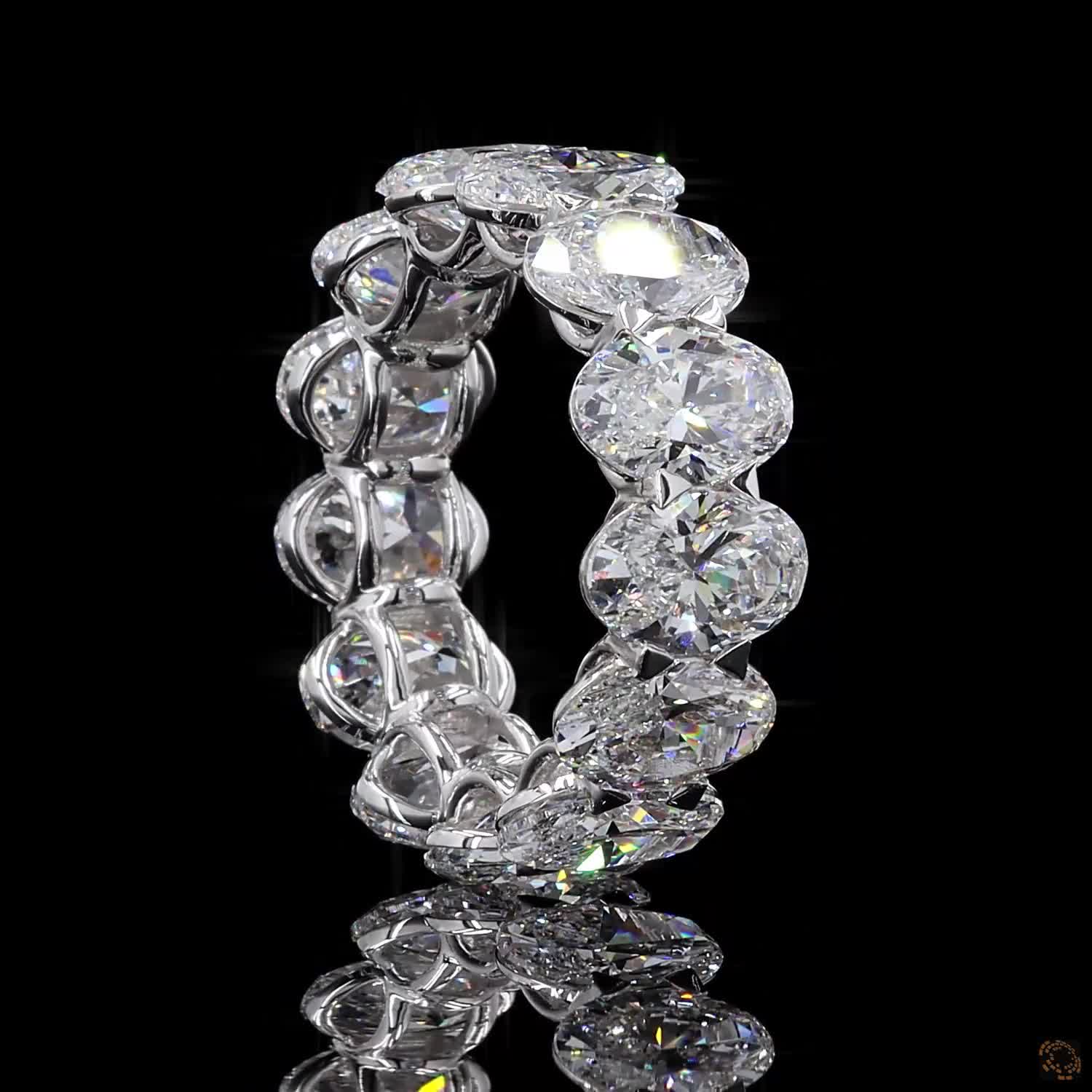 13.43 Ct Luxury Oval Cut Diamond Eternity Band | Stackable Wedding & Anniversary Ring