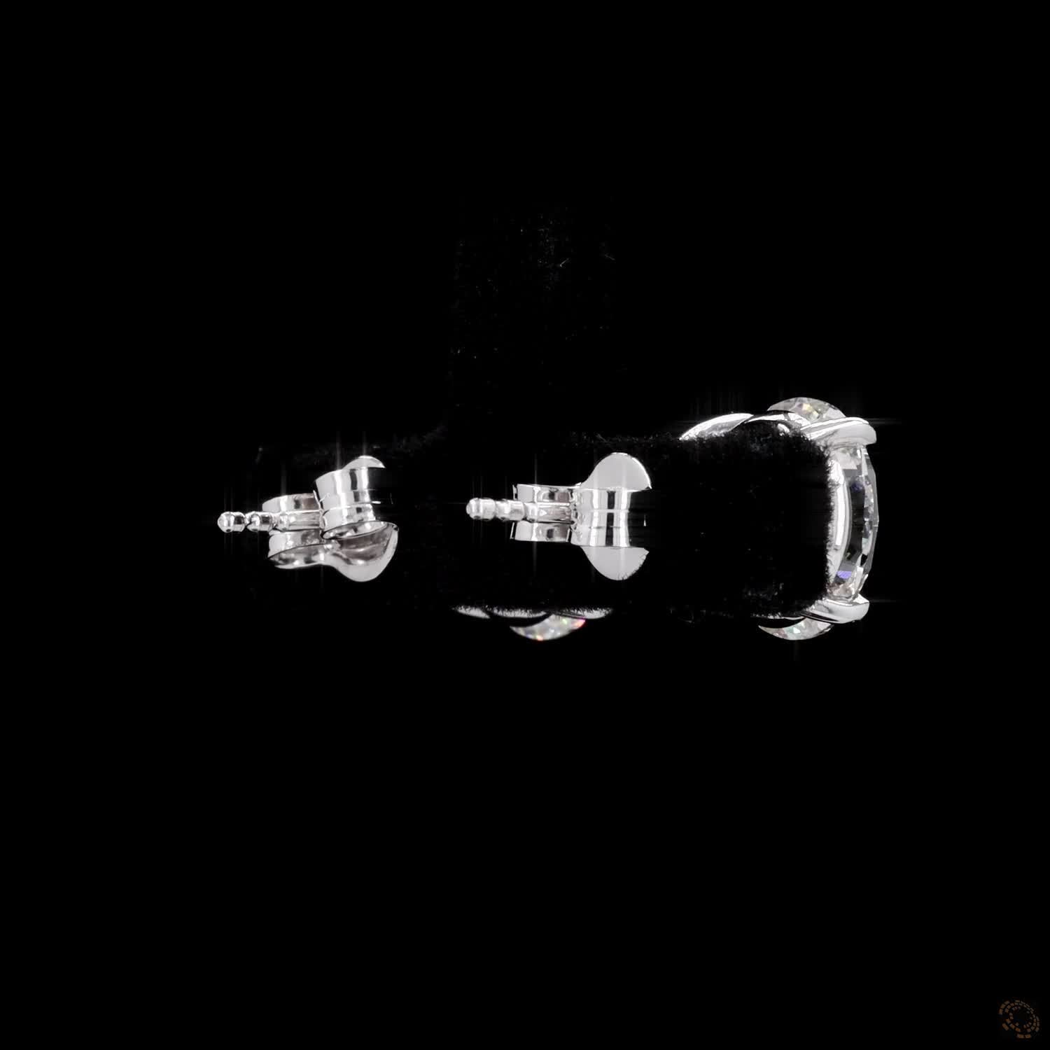 6.18 Ct Classic White Gold Round Diamond Solitaire Studs, High-Polish 4-Prong Basket Earrings for Women
