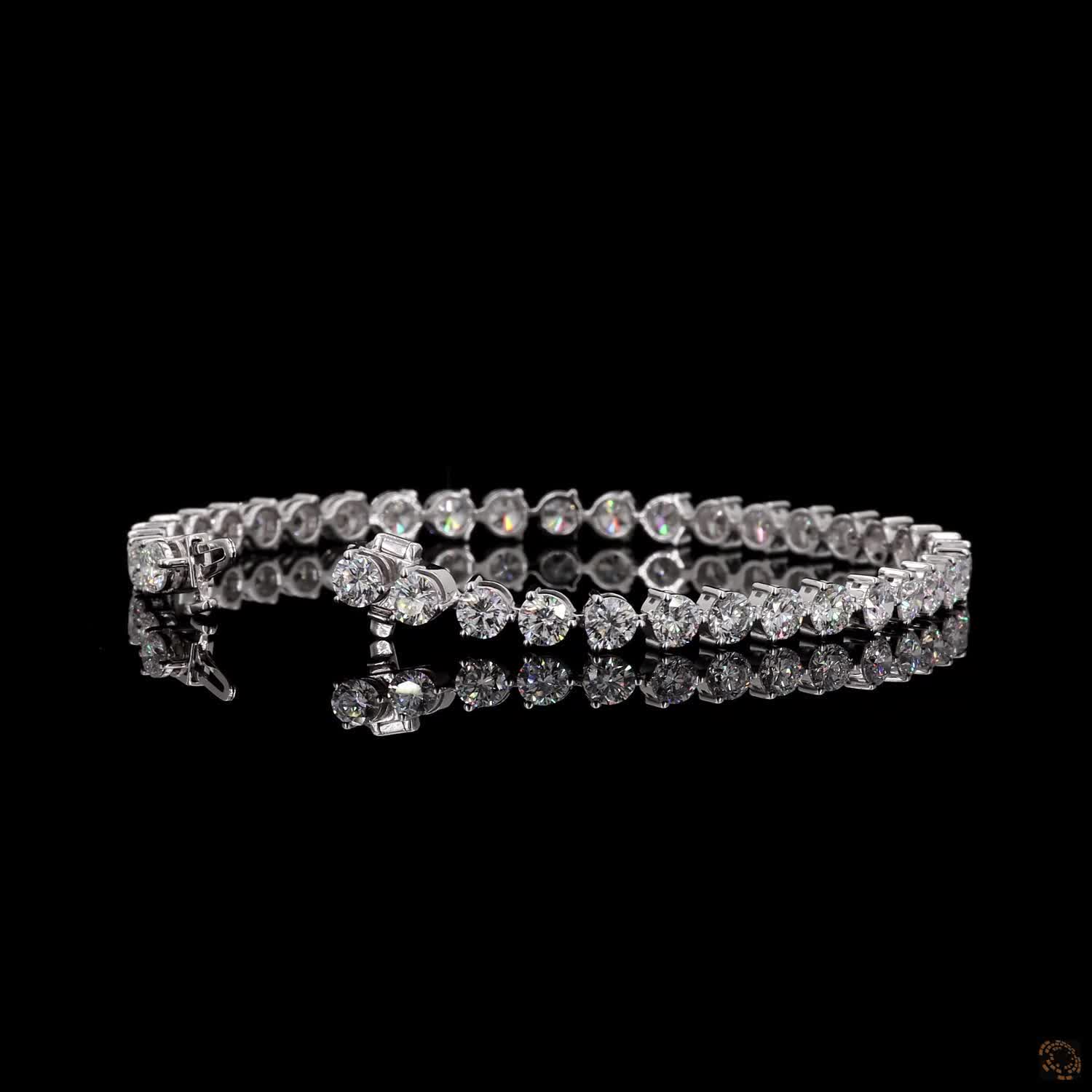 8.84 Ct Classic Round Cut Moissanite Tennis Bracelet – 14K White Gold Finish Fine Jewelry