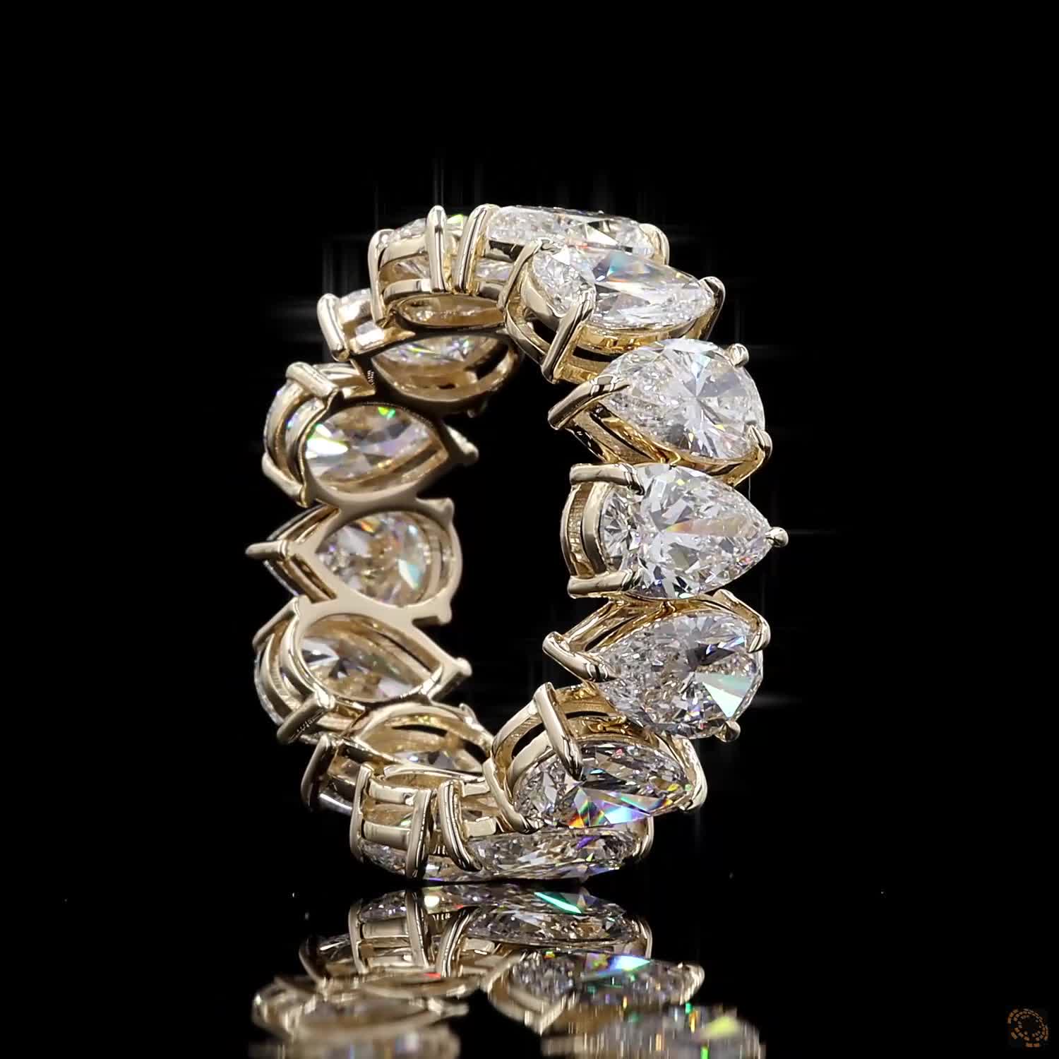 8.03 Ct Pear Shape Stackable Diamond Ring Fine Jewelry Gift for Her