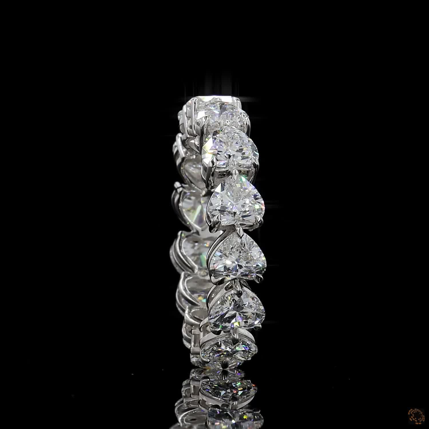 5.38 Ct Heart Shaped Diamond Eternity Ring | 14K White Gold Heart Cut Diamond Wedding Band for Women