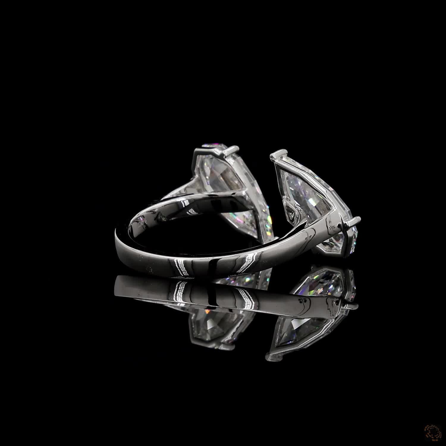 3.15 Ct Open cuff band with individually set basket prongs and protective V-prongs on the tips