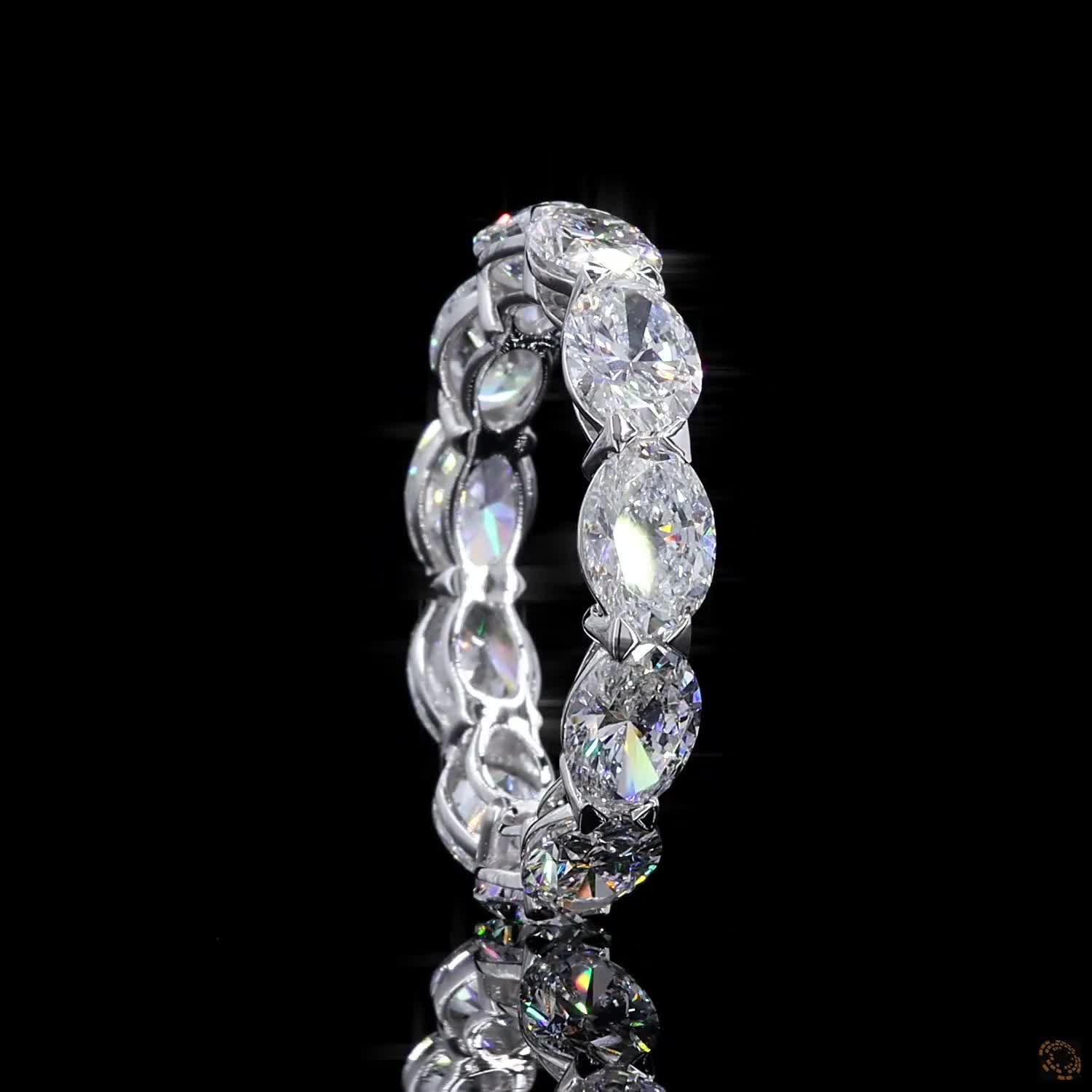 5.70 Ct Luxury Oval Diamond Full Eternity Band | White Gold Anniversary Ring for Her