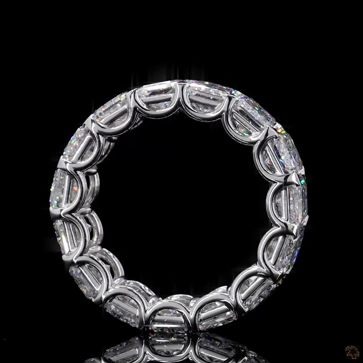 11.84 Ct Radiant Cut Lab Diamond Ring, White Gold Radiant Eternity Ring, Cushion Cut Eternity Band, Shared-Prong Radiant Band, Anniversary Eternity Ring