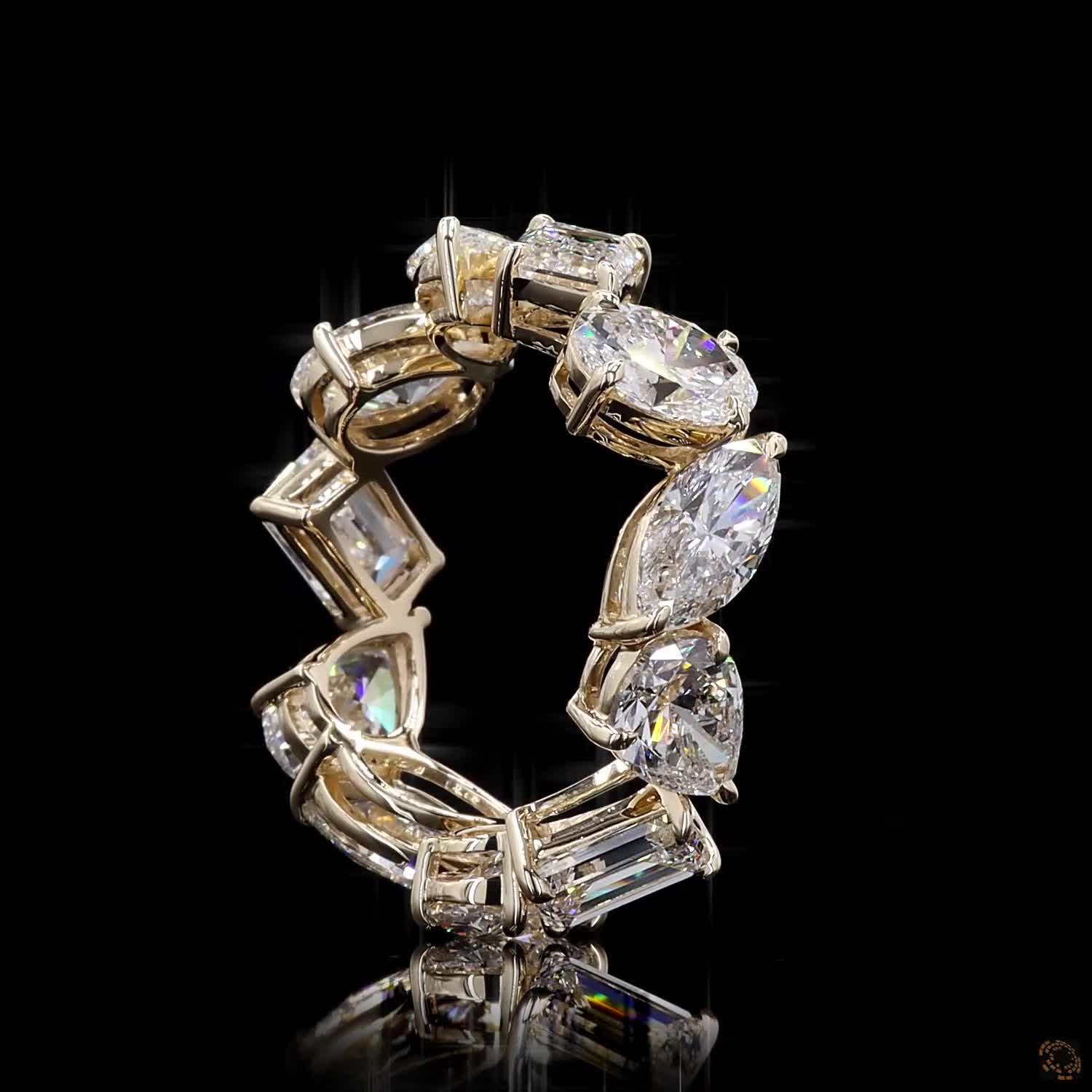 7.18 Ct Prong Set / Shared Prong: Crucial differentiator from the bezel style, targeting buyers looking for maximum diamond exposure and sparkle.