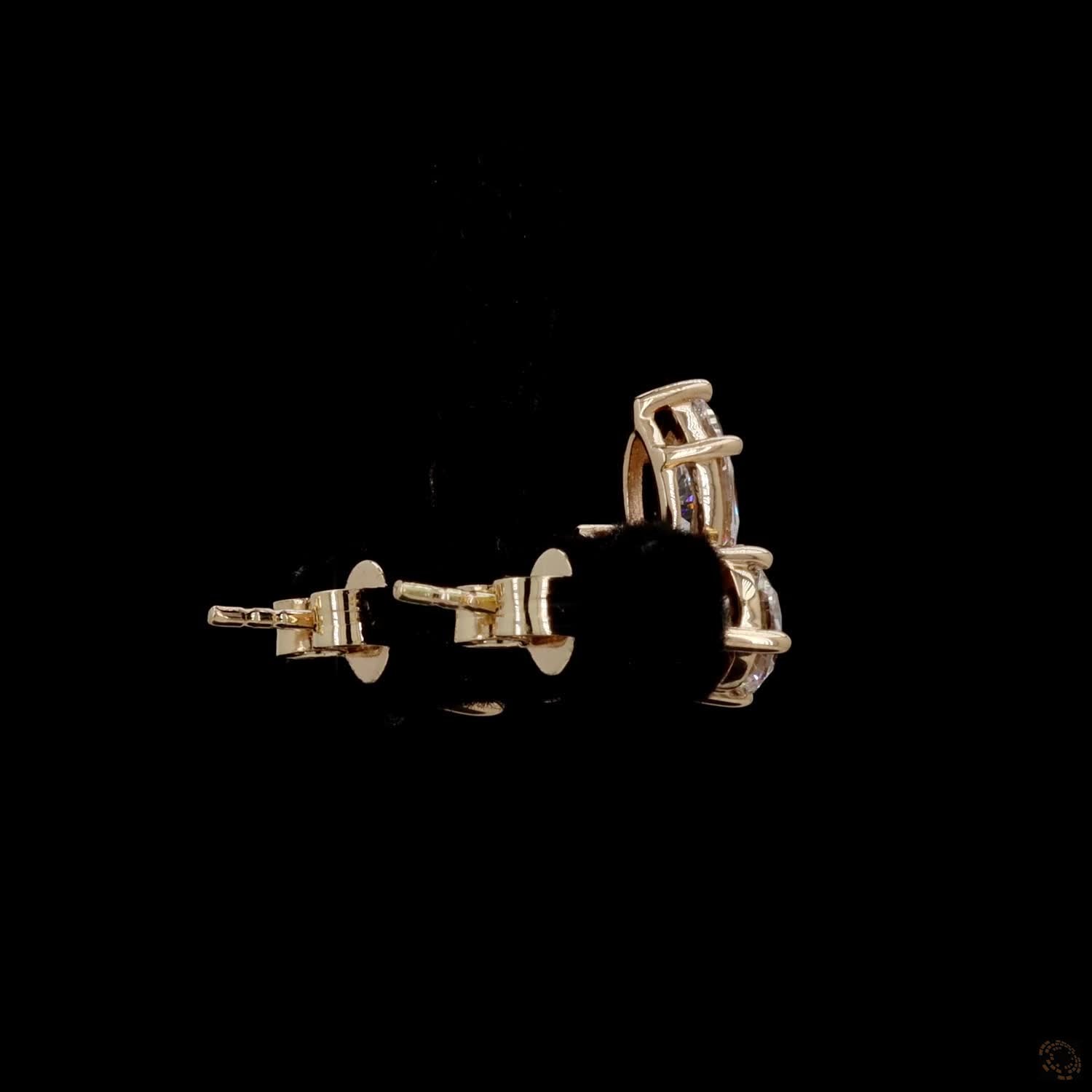 2.99 Ct Multi-Shape Cluster Stud Earrings in 14K Yellow Gold | Marquise, Pear & Round Mix Statement Earrings