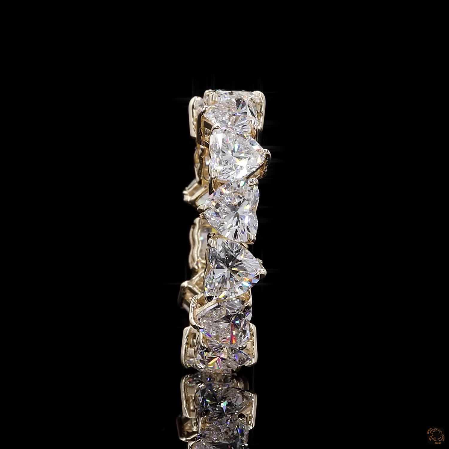7.52 Ct Luxury Heart Cut Diamond Full Eternity Band Ring in Prong Set Wedding & Anniversary Band