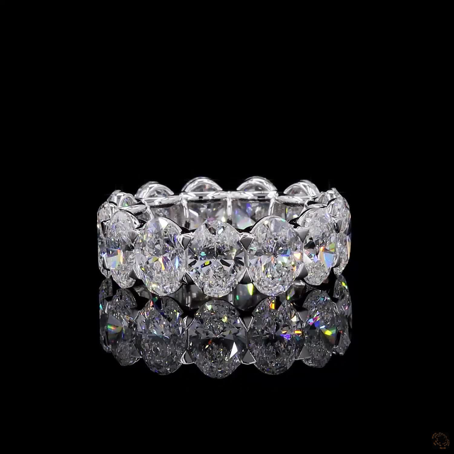 9.59 Ct Oval Cut Vertical North-South orientation around the band