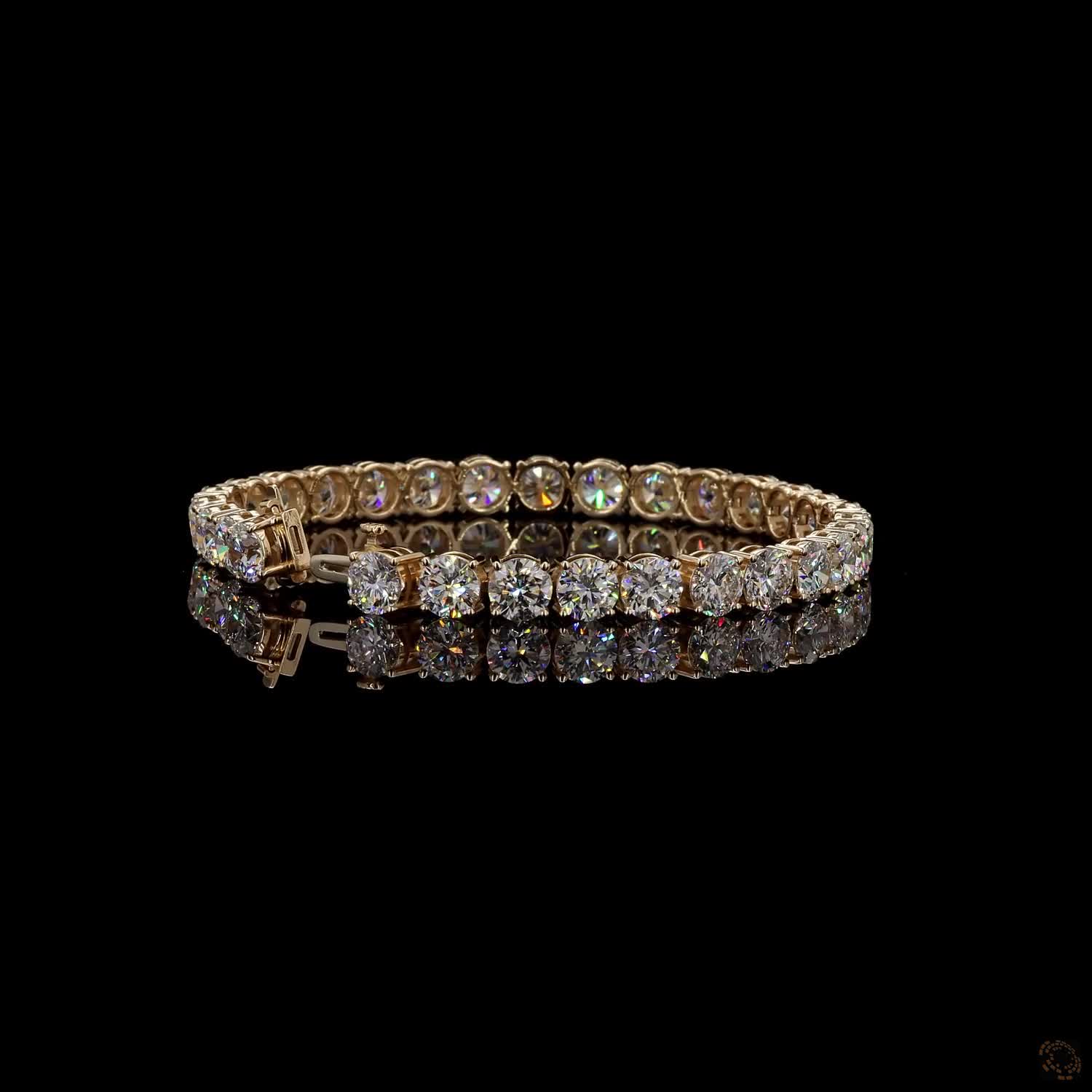23.27 Classic Round Diamond Tennis Bracelet in Yellow Gold | Elegant Bridal & Anniversary Jewelry
