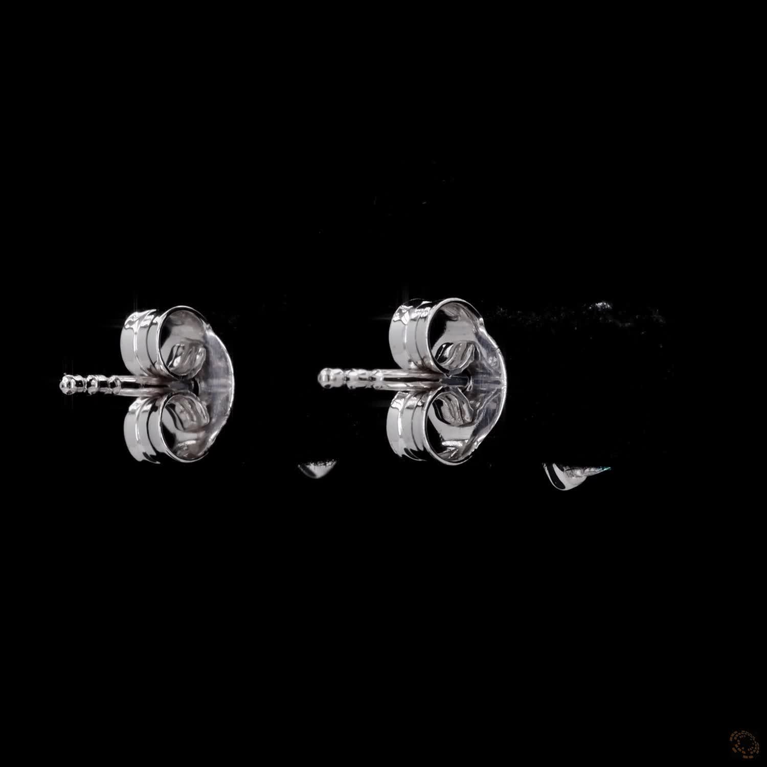 0.50 ct Solid 14K White Gold Round Brilliant Diamond Stud Earrings – Compass Point Split-Claw Solitaire Studs