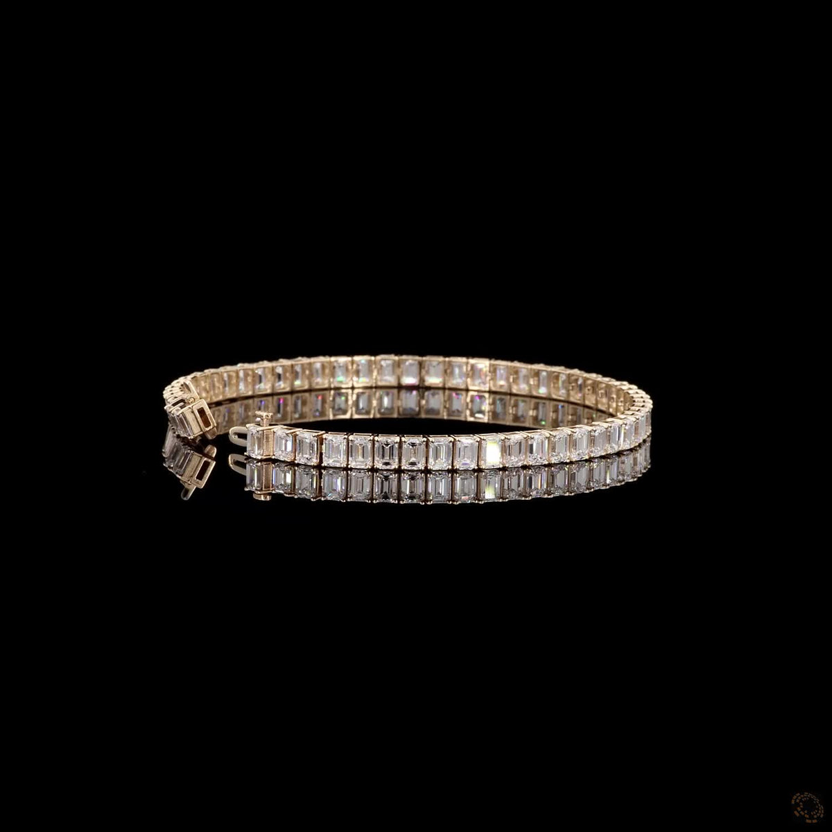 12.28 Ct Luxury Emerald-Cut Crystal Tennis Bracelet for Women | Elegant Sparkling Link Bracelet