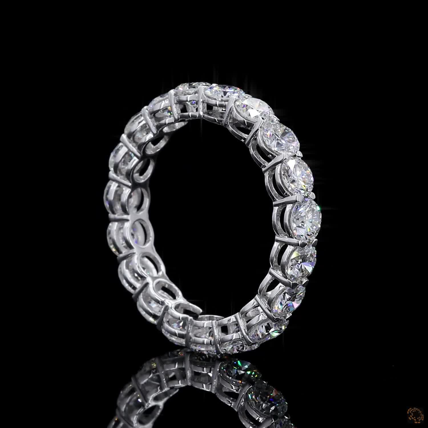 3.06 Ct Classic Round Brilliant Diamond Wedding Band in White Gold