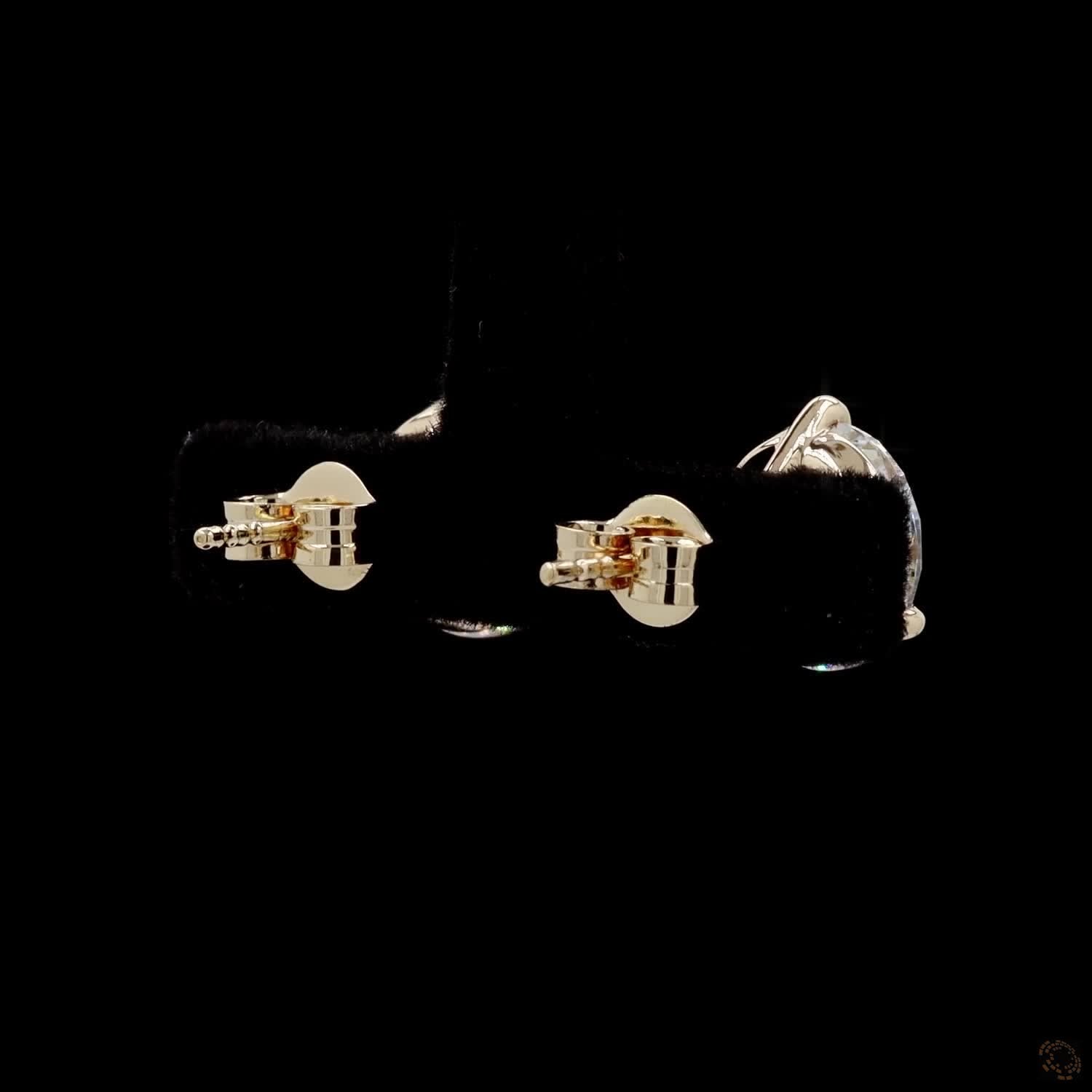 5.10 Ct Classic Round Cut Diamond Solitaire Stud Earrings in 14K Yellow Gold | 3-Prong Martini Setting