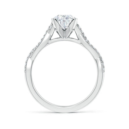 1.62 Ct In Pear Bardot Scallop Engagement Ring