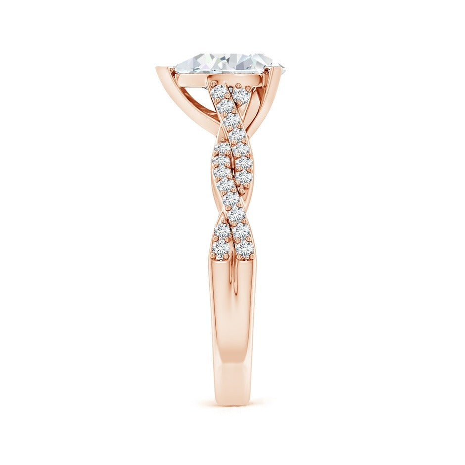 1.62 Ct In Center Stone Pear & Side Stone Round Bardot Scallop Engagement Ring