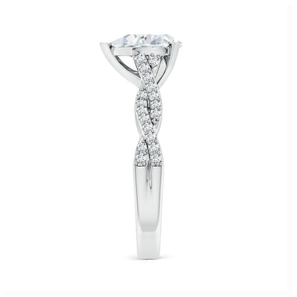 1.62 Ct In Pear Bardot Scallop Engagement Ring