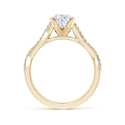 1.62 Ct In Pear Bardot Scallop Engagement Ring