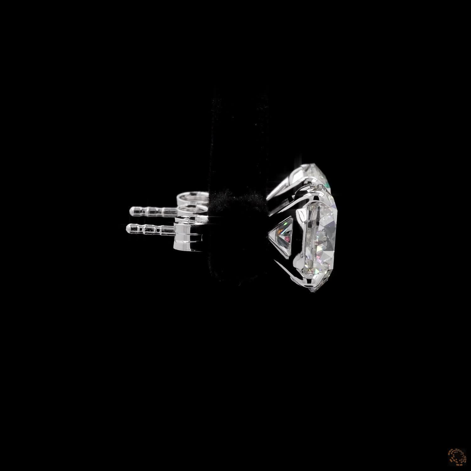 6.16 Ct 14K WHITE GOLD Round Shape Studs Earring
