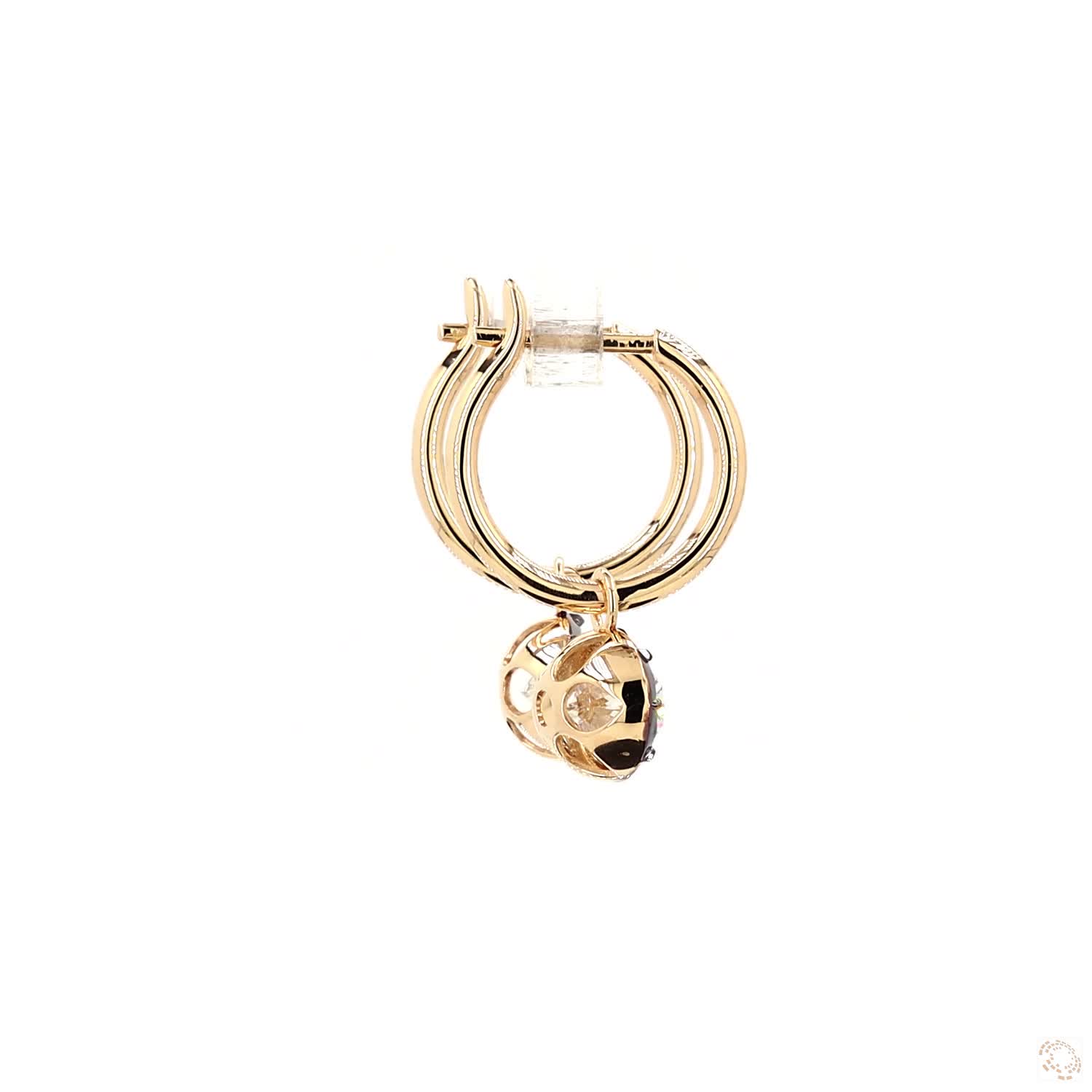 4.27 Ct Brilliant Oval Cut solitaire stone set horizontally in a sleek East-West orientation within a dark-finished, contrast bezel rim