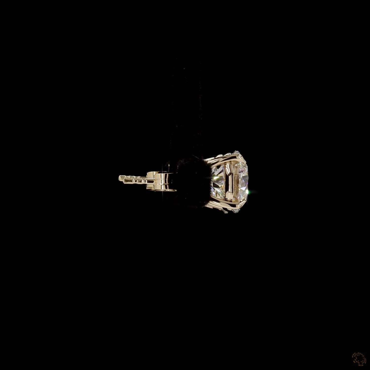 5.04 Ct Solid 14K Yellow Gold Round Brilliant Cut Diamond Stud Earrings – Timeless 4-Prong Double Claw Basket Solitaire Set
