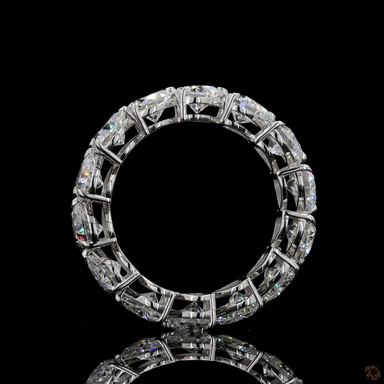 5.38 Ct Heart Shaped Diamond Eternity Ring | 14K White Gold Heart Cut Diamond Wedding Band for Women