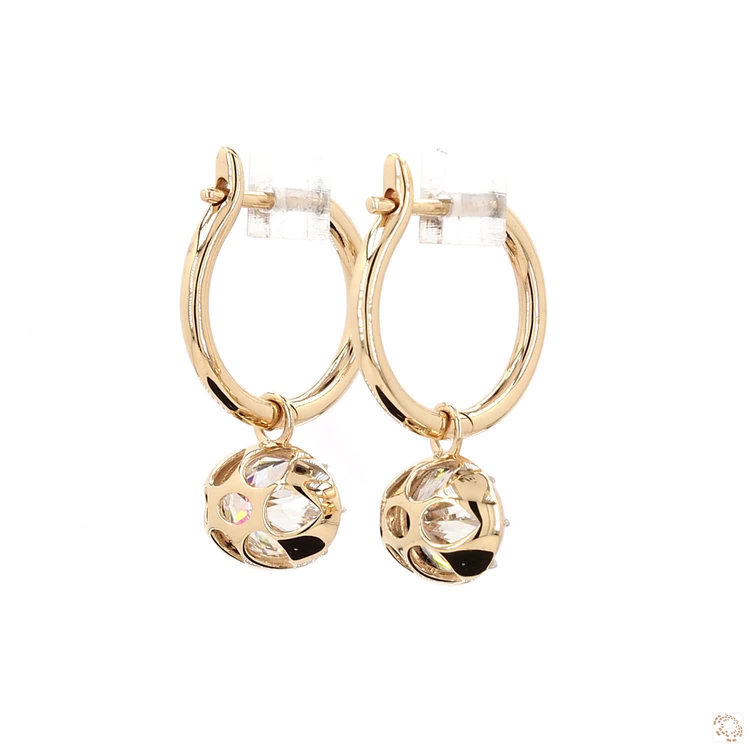 4.11 Ct Gold Oval Solitaire Dangle Earrings | Luxury Oval Crystal Hoop Earrings