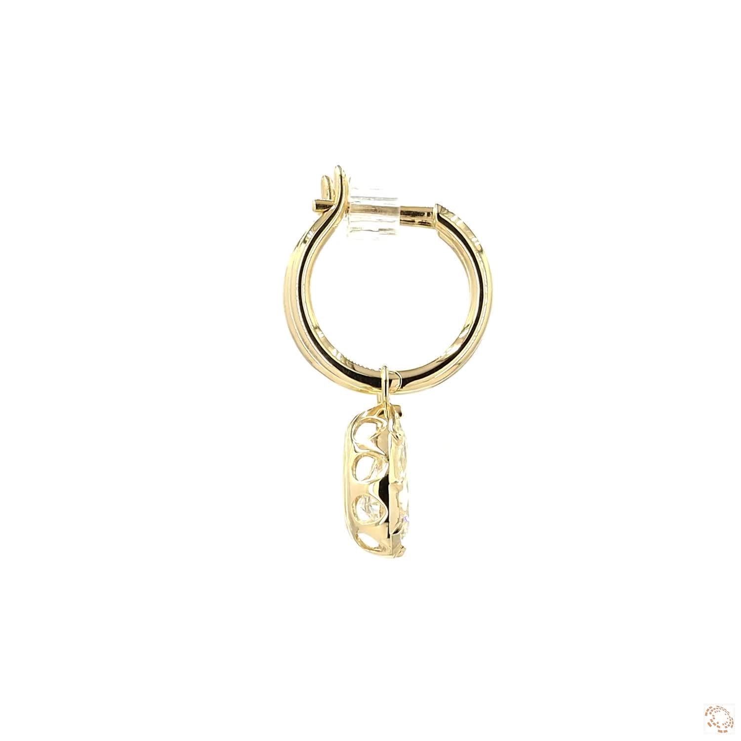 3.17 Pear Shaped Diamond Huggie Earrings | Fine Gold Dangle Jewelry