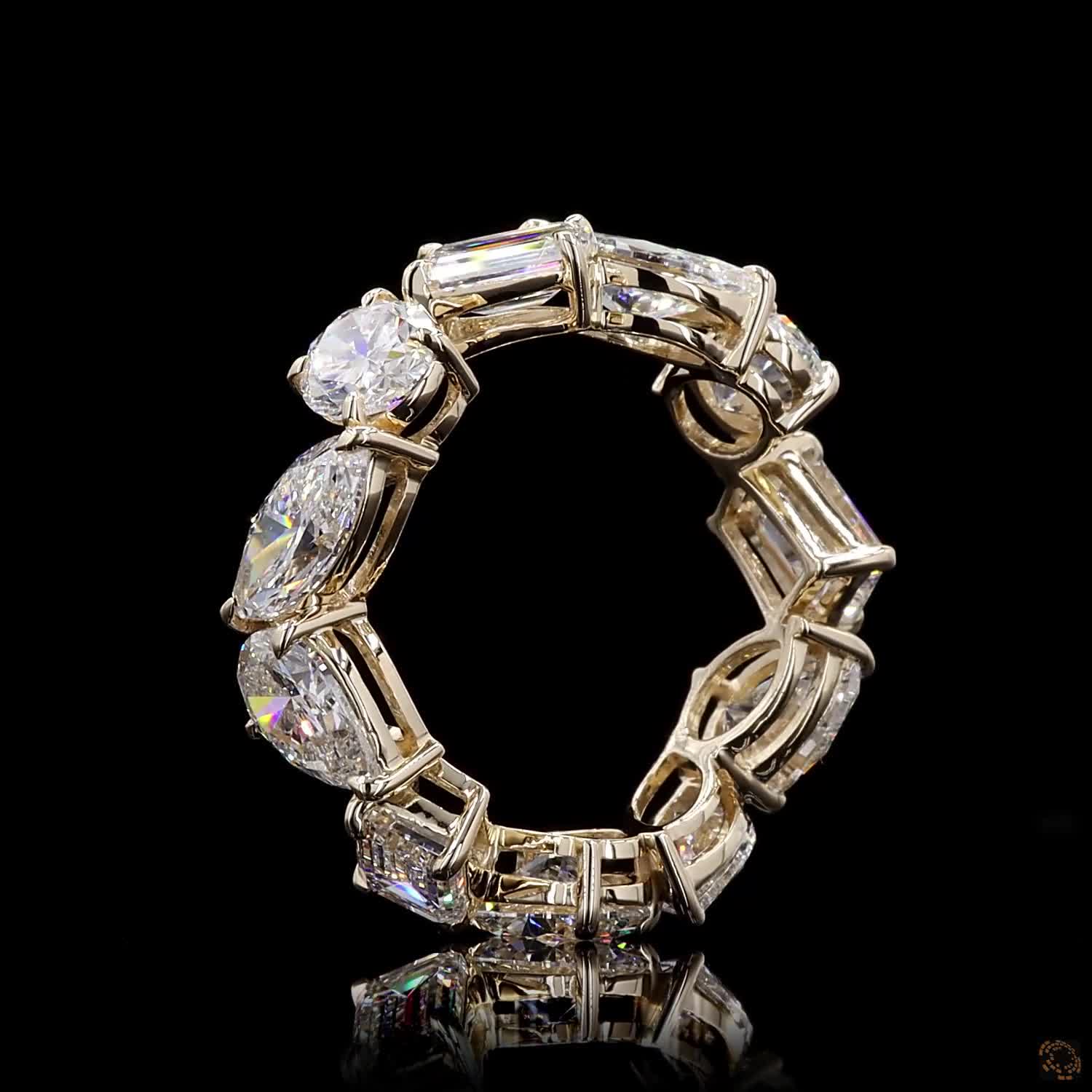 7.18 Ct Prong Set / Shared Prong: Crucial differentiator from the bezel style, targeting buyers looking for maximum diamond exposure and sparkle.